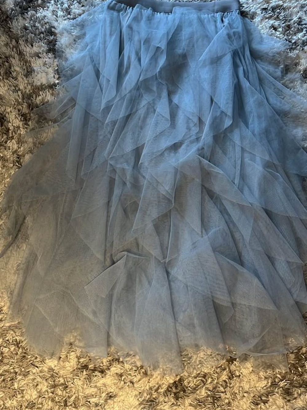 Amazon Women's Light Blue Layered Tulle Maxi Skirt
